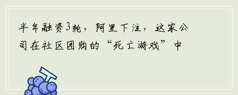 半年融资3轮，阿里下注，这家公司在社区团购的“死亡游戏”中求生