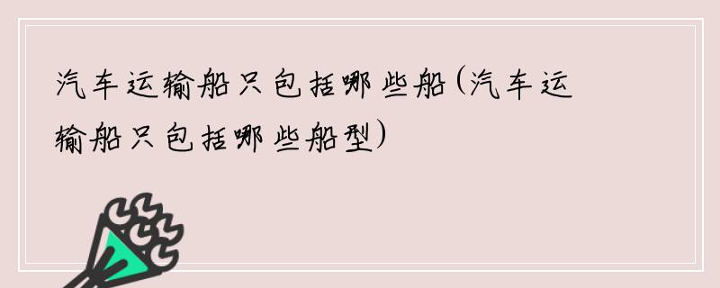 汽车运输船只包括哪些船(汽车运输船只包括哪些船型)