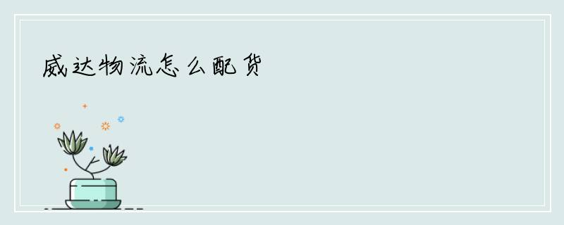 威达物流怎么配货