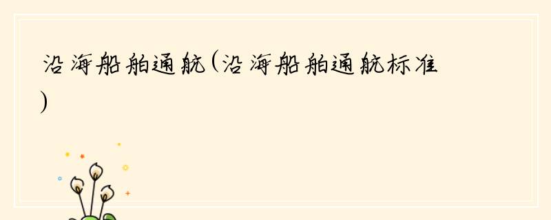 沿海船舶通航(沿海船舶通航标准)
