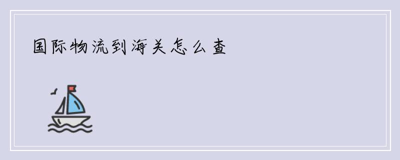国际物流到海关怎么查