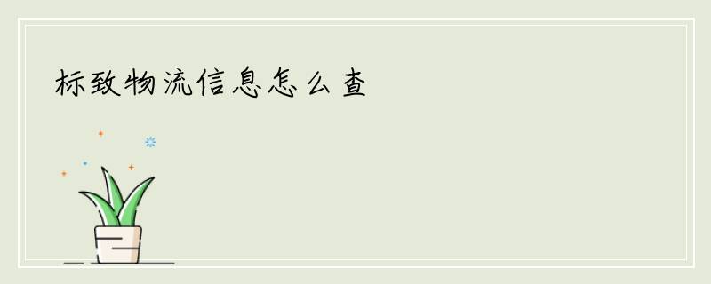 标致物流信息怎么查