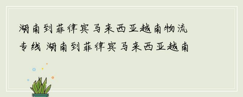 湖南到菲律宾马来西亚越南物流专线 湖南到菲律宾马来西亚越南物流公司 湖南至菲律宾马来西亚越南货运专线