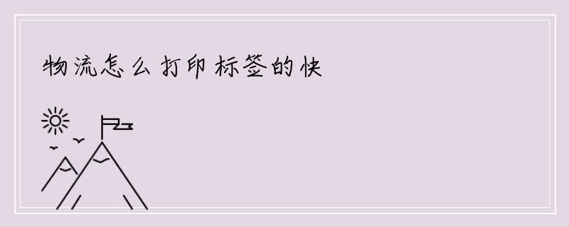 物流怎么打印标签的快