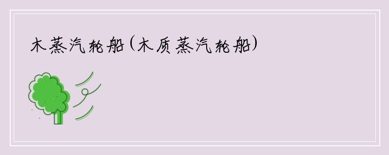 木蒸汽轮船(木质蒸汽轮船)