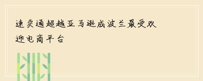 速卖通超越亚马逊成波兰最受欢迎电商平台