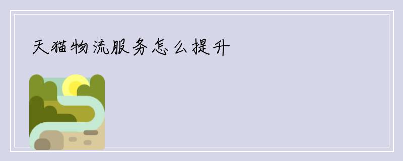 天猫物流服务怎么提升