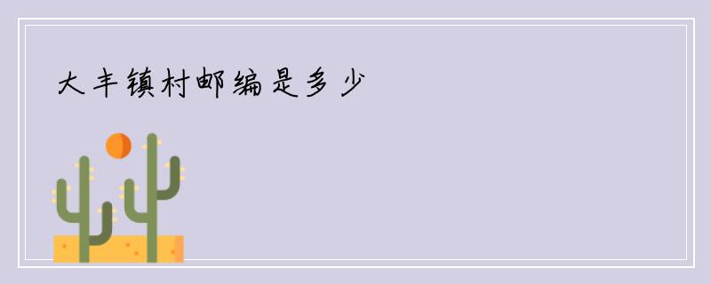 大丰镇村邮编是多少