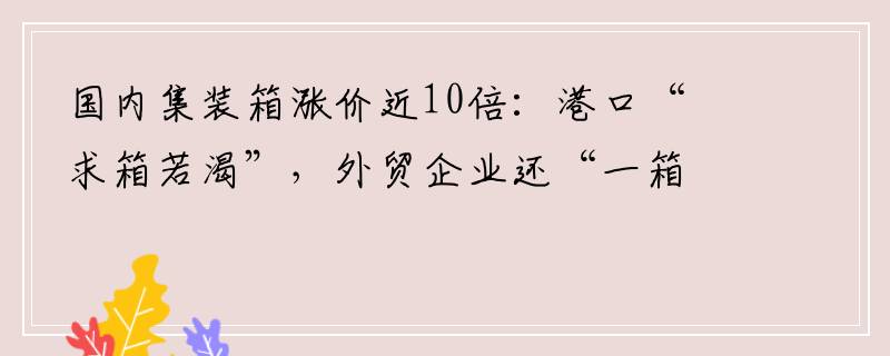 国内集装箱涨价近10倍：港口“求箱若渴”，外贸企业还“一箱难求”！