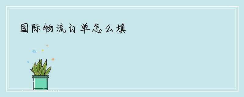 国际物流订单怎么填