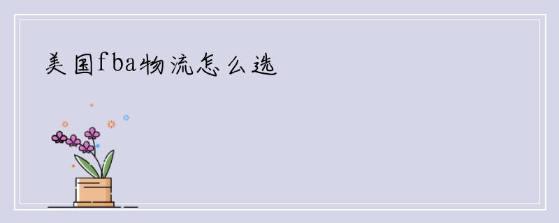 美国fba物流怎么选