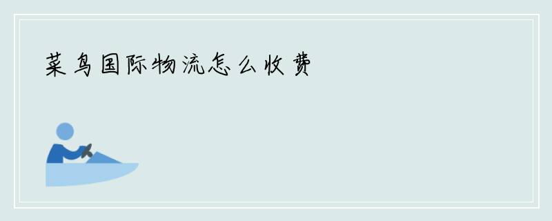 菜鸟国际物流怎么收费