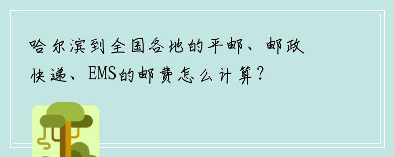 哈尔滨到全国各地的平邮、邮政快递、EMS的邮费怎么计算？