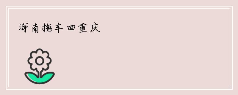 海南拖车回重庆