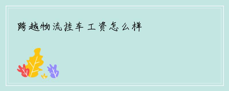 跨越物流挂车工资怎么样
