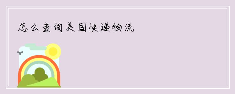 怎么查询美国快递物流