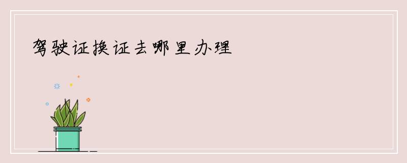 驾驶证换证去哪里办理