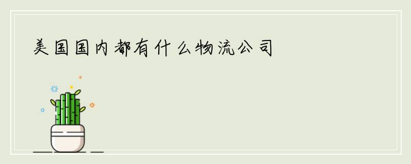 美国国内都有什么物流公司