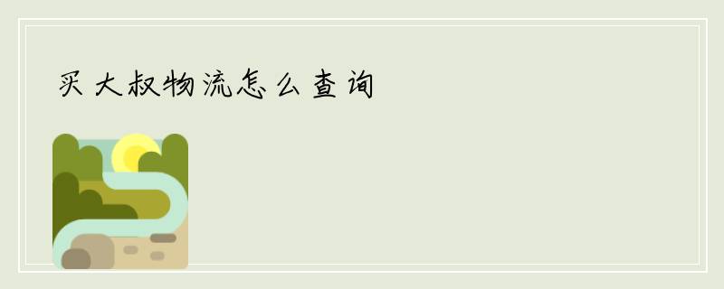 买大叔物流怎么查询
