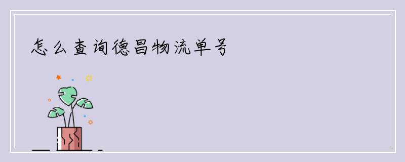 怎么查询德昌物流单号