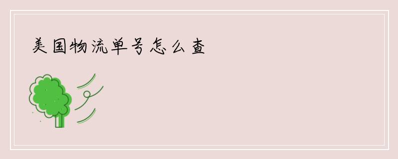 美国物流单号怎么查