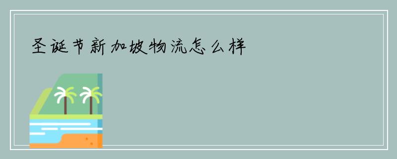 圣诞节新加坡物流怎么样