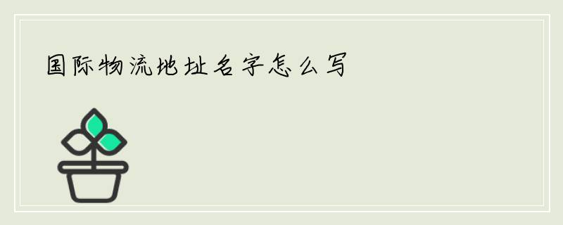 国际物流地址名字怎么写