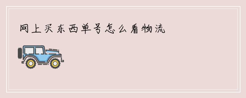 网上买东西单号怎么看物流