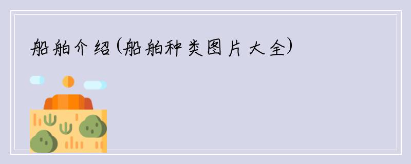 船舶介绍(船舶种类图片大全)