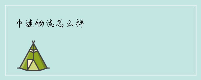 中速物流怎么样