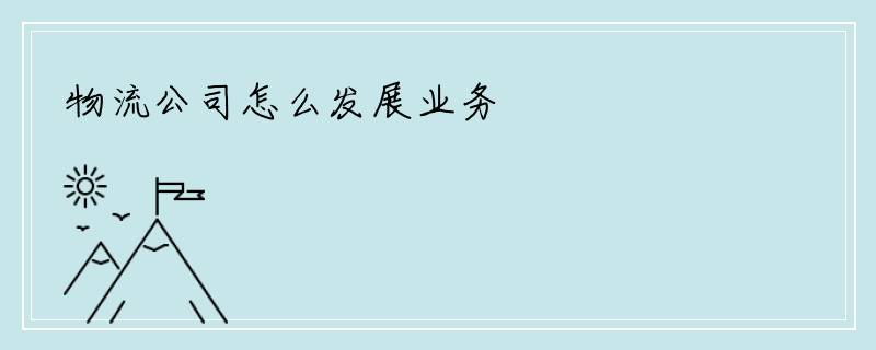 物流公司怎么发展业务