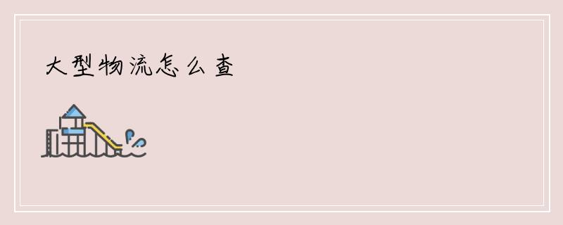 大型物流怎么查