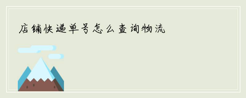 店铺快递单号怎么查询物流