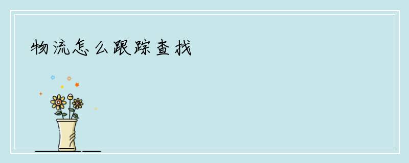 物流怎么跟踪查找