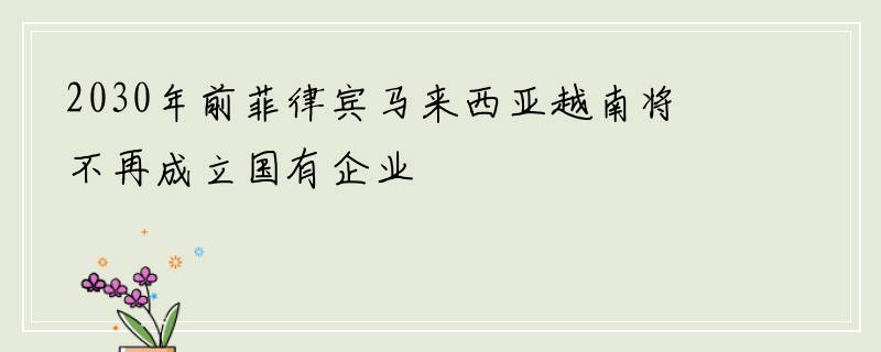 2030年前菲律宾马来西亚越南将不再成立国有企业