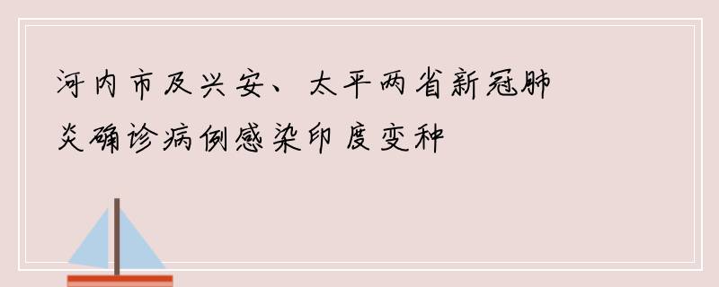 河内市及兴安、太平两省新冠肺炎确诊病例感染印度变种