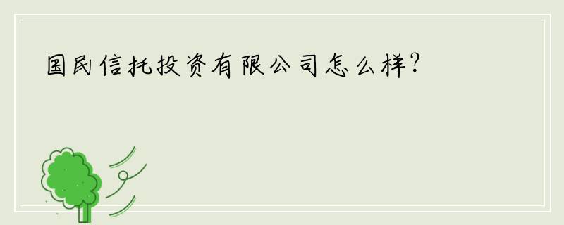 国民信托投资有限公司怎么样？