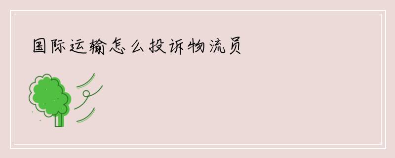 国际运输怎么投诉物流员