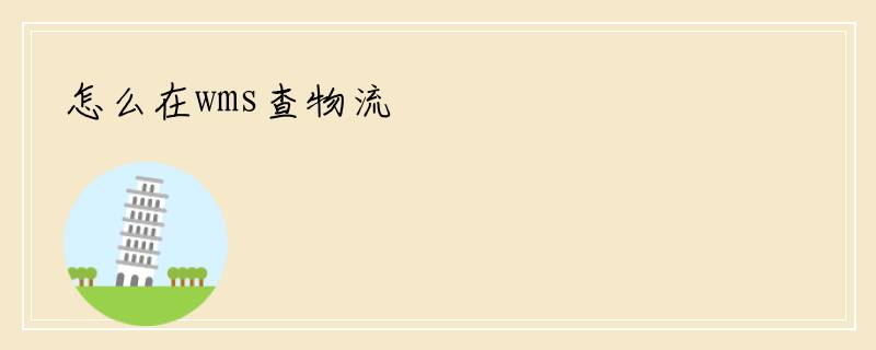 怎么在wms查物流