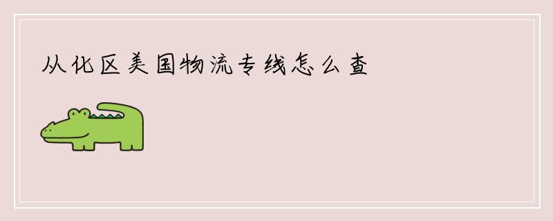 从化区美国物流专线怎么查
