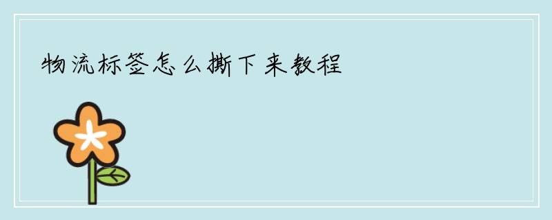 物流标签怎么撕下来教程