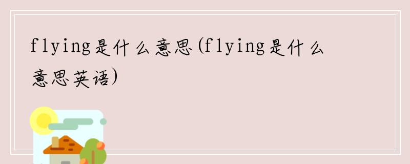 flying是什么意思(flying是什么意思英语)