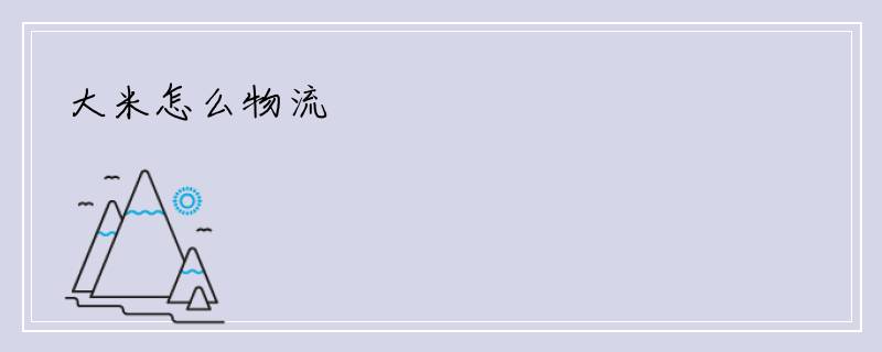 大米怎么物流