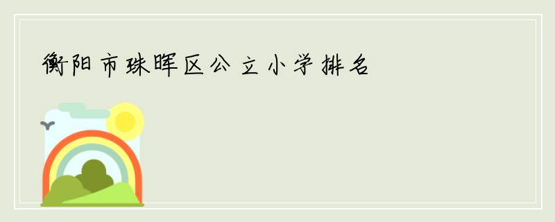 衡阳市珠晖区公立小学排名