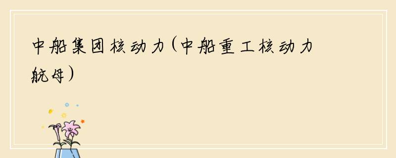 中船集团核动力(中船重工核动力航母)