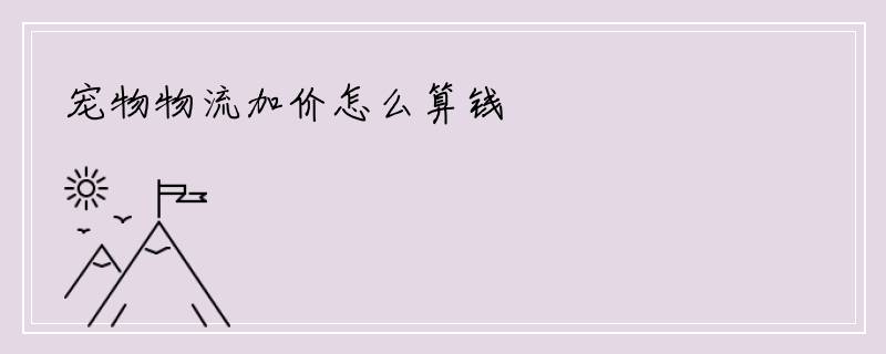 宠物物流加价怎么算钱