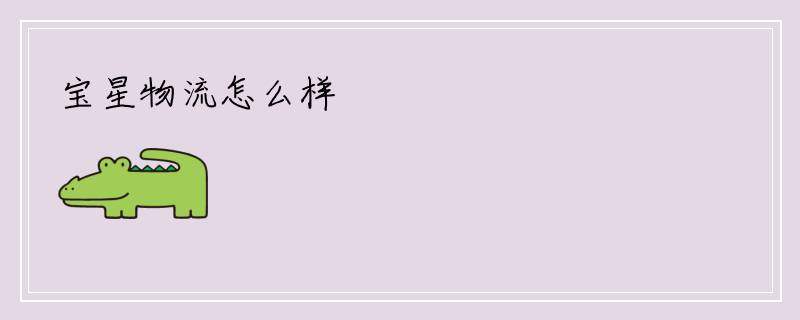 宝星物流怎么样