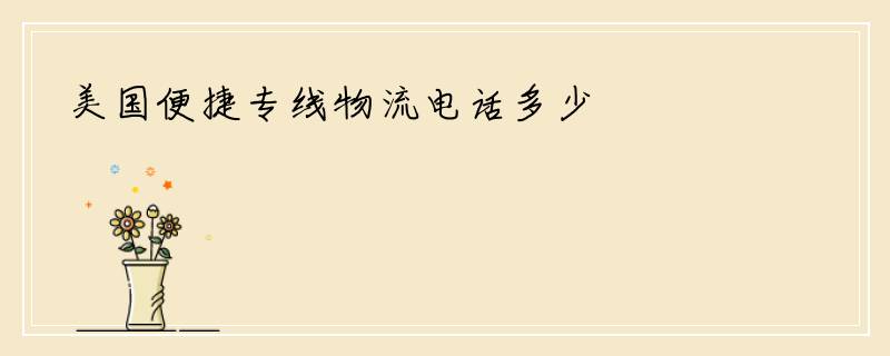 美国便捷专线物流电话多少