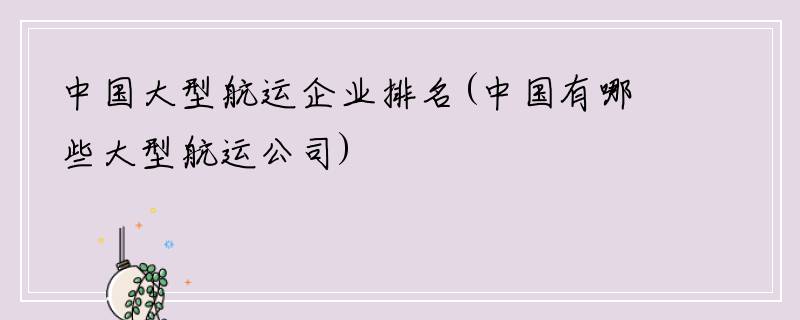 中国大型航运企业排名(中国有哪些大型航运公司)
