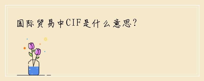 国际贸易中CIF是什么意思？